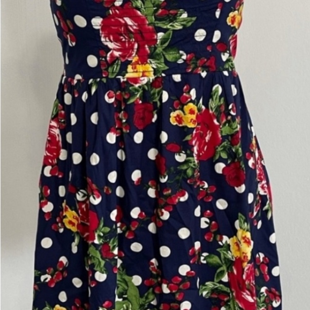 Torrid retro strapless polka dot dress